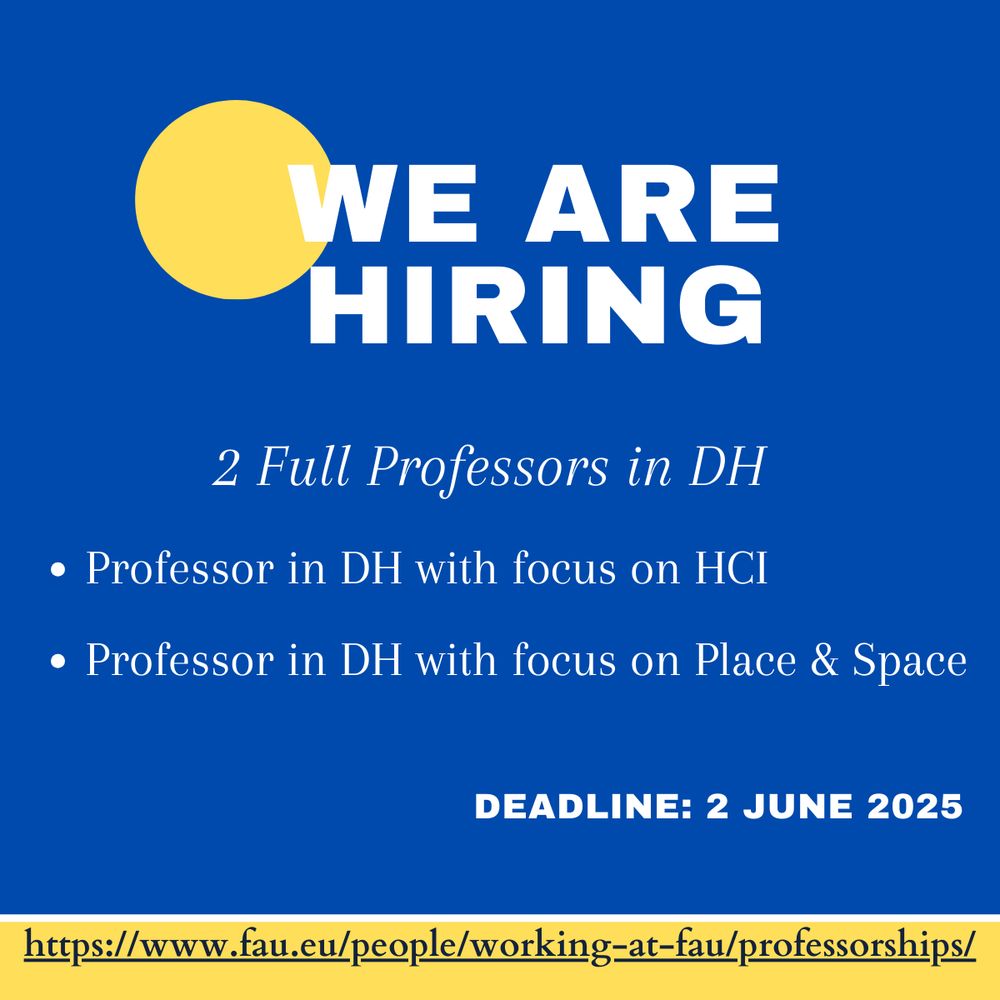 We are hiring 2 full professors in DH