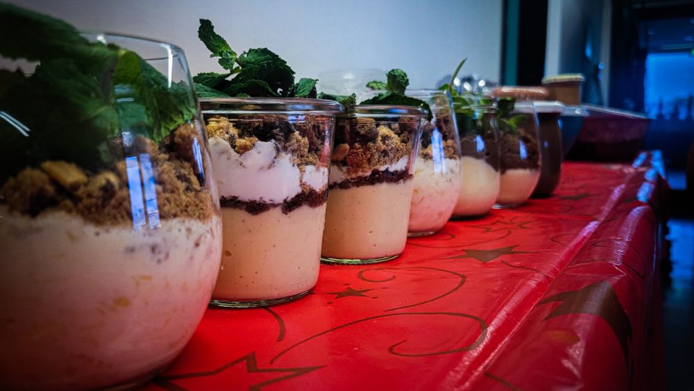 Shown are soil profiles in the shape of desserts, made from pudding cookies and other ingredients.