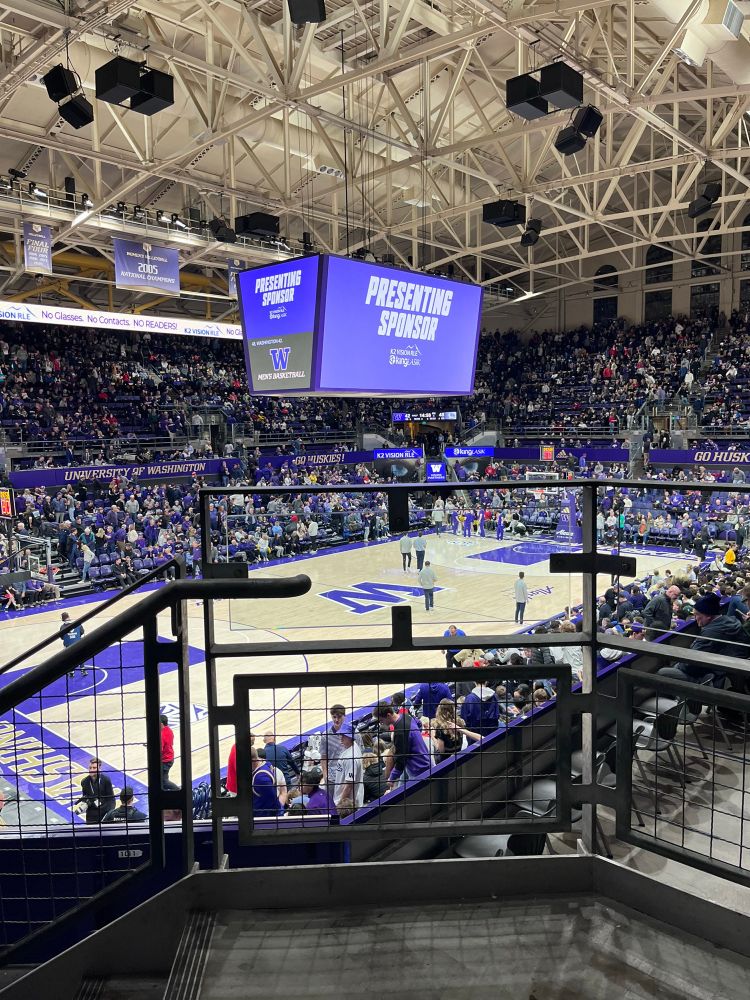 A packed Hec Edmunson Pavilion during the Gonzaga-Washington game in 2023