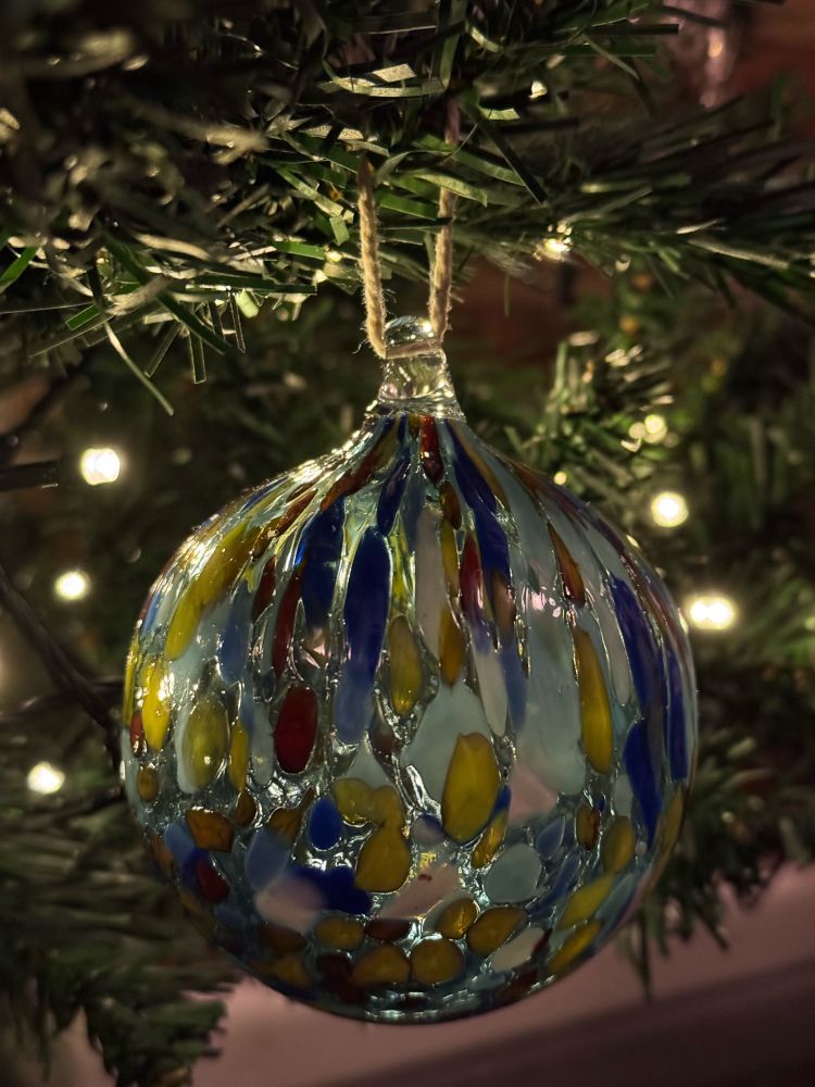 Christmas ball made from glass, in various colours