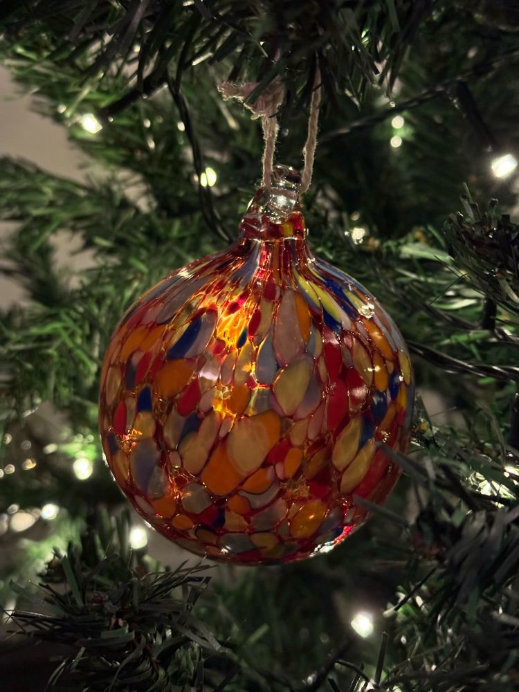 Christmas ball made from glass, in various colours