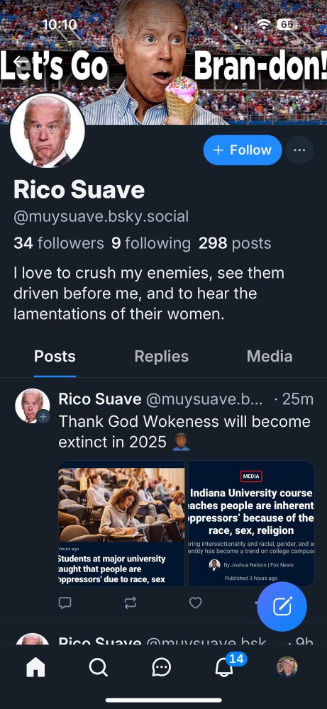 Troll account profile
