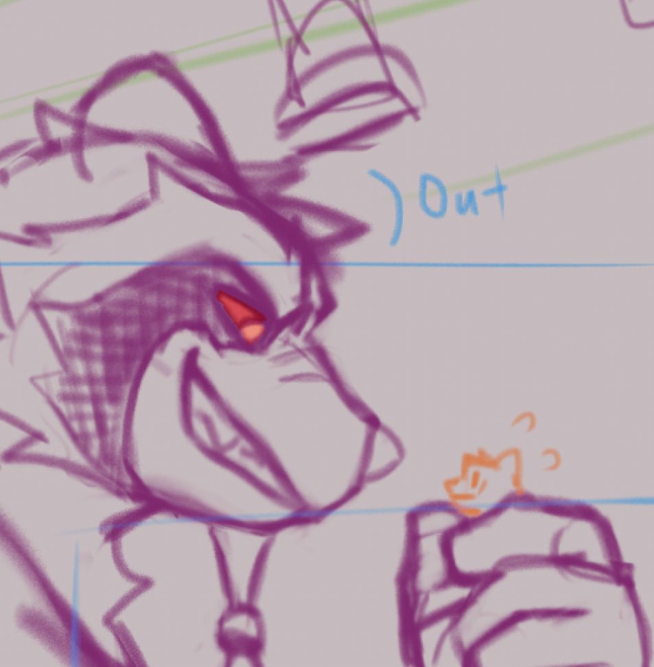 Rocket holding a tiny cat, staring and grinning at it menacingly