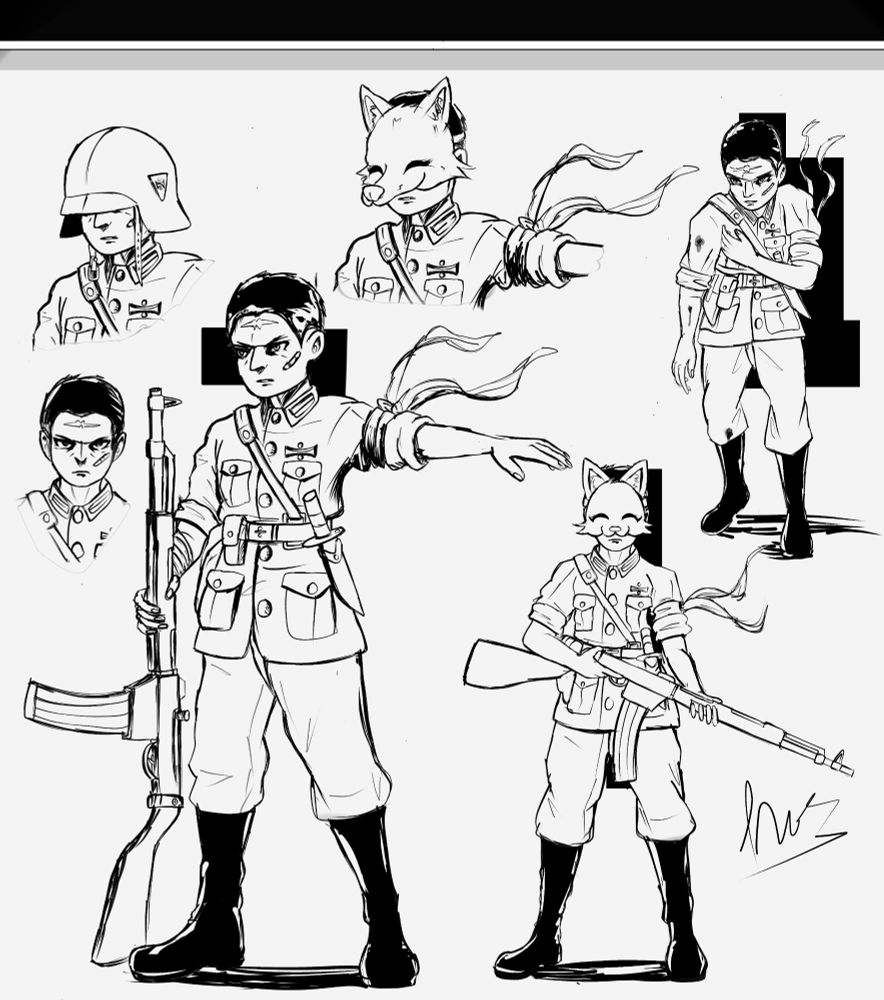 ww2 german child soldier concept art in mgs 1 style