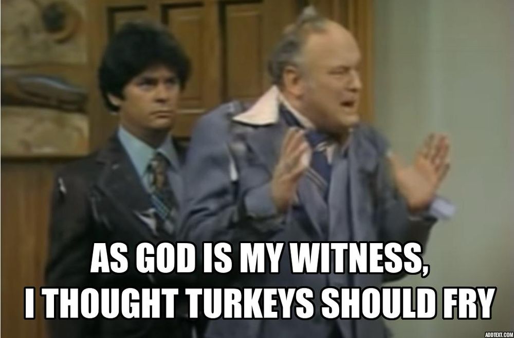 WKRP manager saying AS GOD IS MY WITNESS, I THOUGHT TURKEYS SHOULD FRY