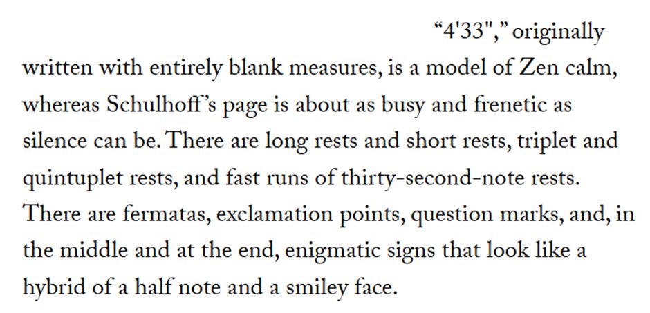 Extract from New Yorker article: “4'33