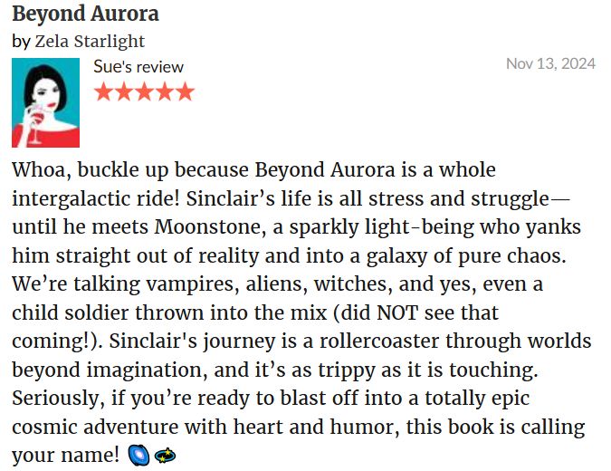 Positive review of Beyond Aurora by Zela Starlight
