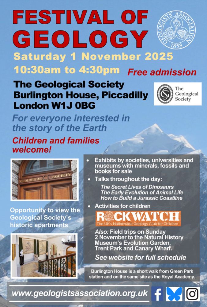 Poster advertising the Geologists' Association Festival of Geology.