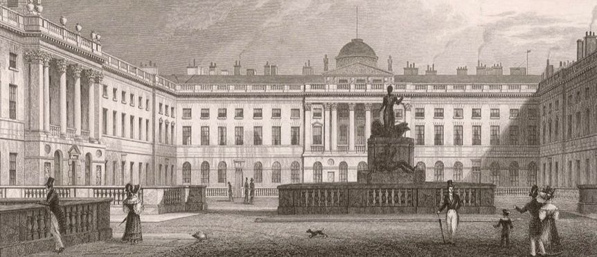 Somerset House, London, where the Geological Society had its apartments in 1829.