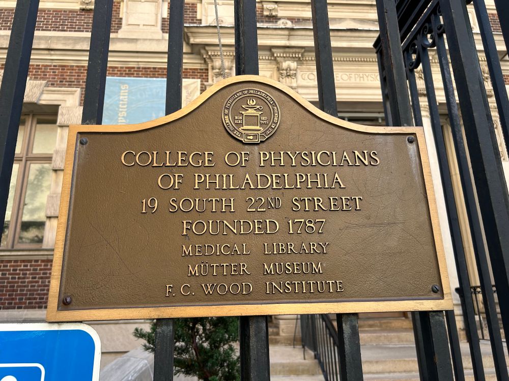 A historical marker in front of the museum.