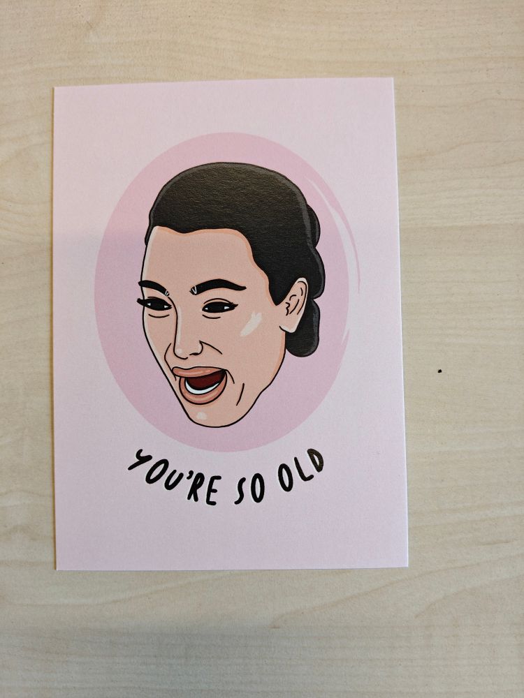 Card from my lab members that says "you're so old"