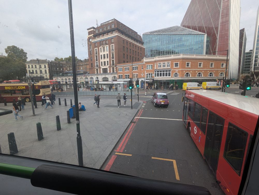 View from the number 13 bus at Victoria station 