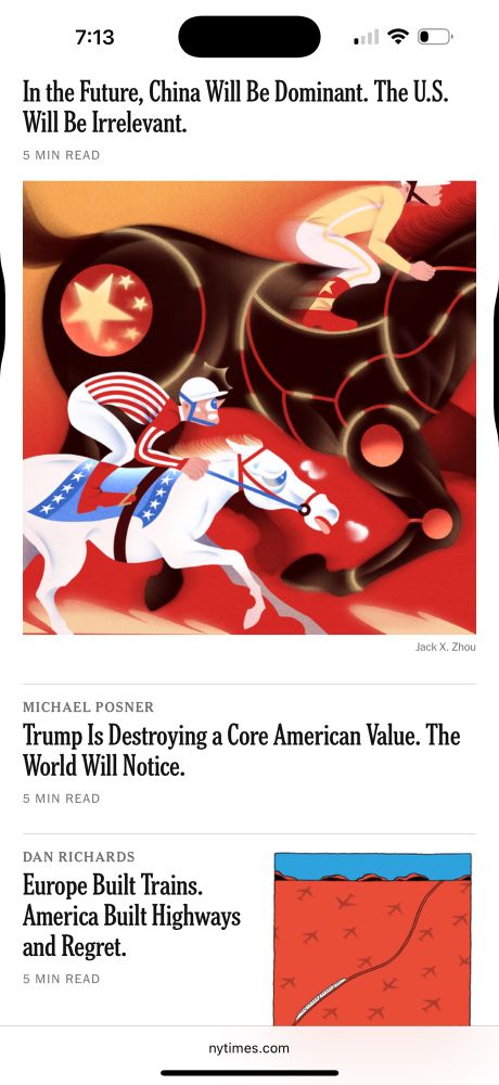 It’s notable that the 3 leading op-eds in The NY Times right now is about the decline of America