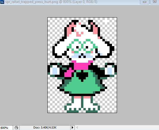 vanilla Ralsei sprite of him with his paws and face smooshed against the clear plastic ball, with a cute little frown and wide eyes