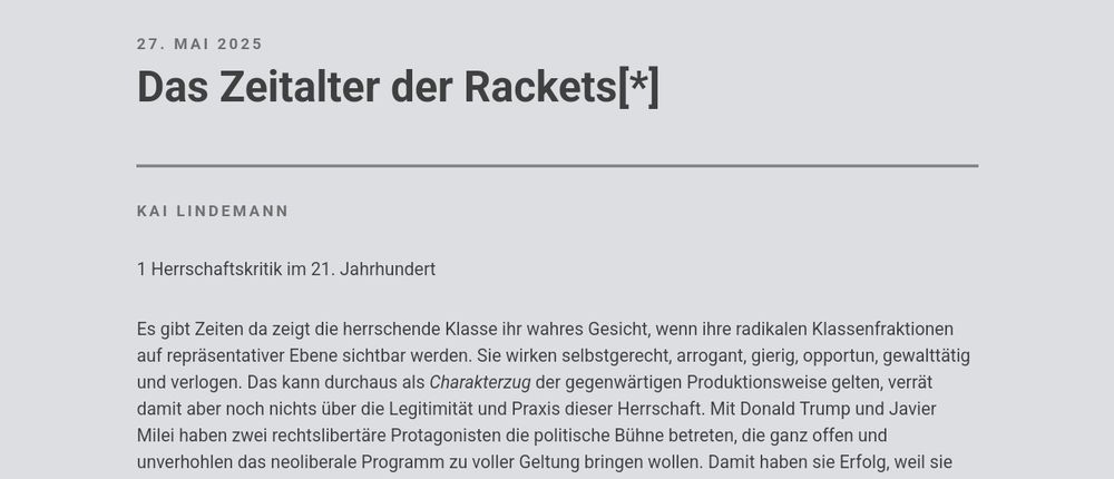 Foto des Artikels "Das Zeitalter des Rackets"