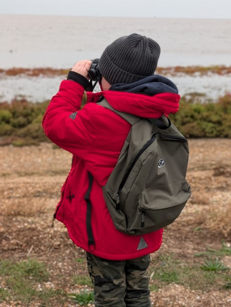 Son1 looking out over The Wash at the Knot murmuration.