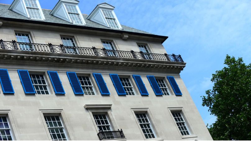 An image of the Royal College of Nursing's Georgian façade