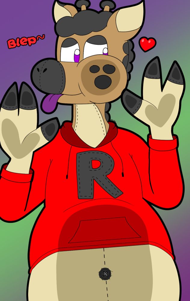 Rob the Plushie Giraffe squished behind glass~
