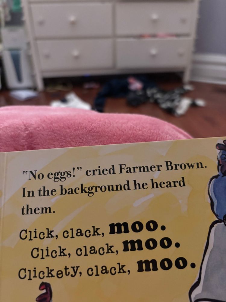 "no eggs!" from click clack moo