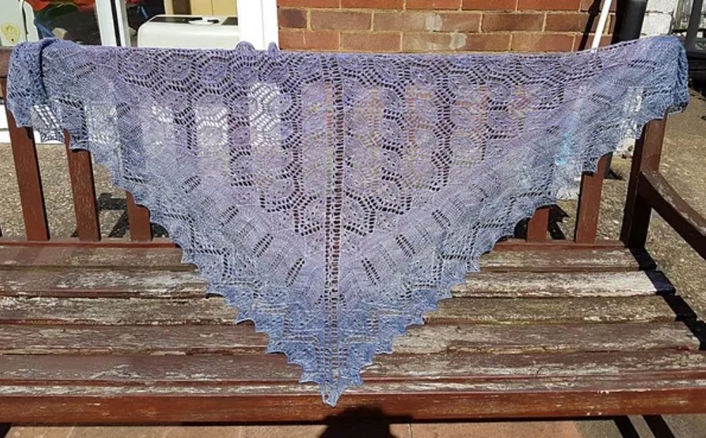 Estival by Marnie MacLean knitted in an unknown sock yarn