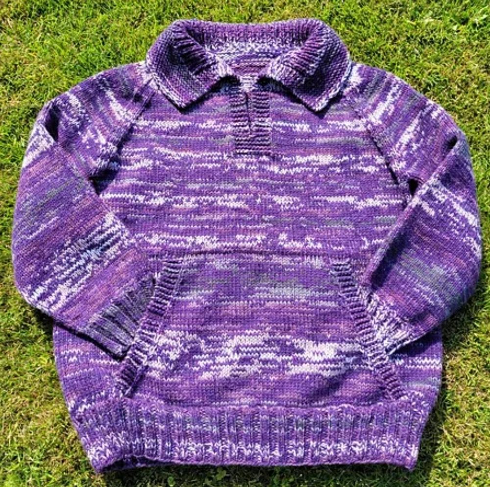 Wonderful Wallaby by Carol A Sanderson, knitted in Sirdar Country Style and Warm and Wooly Papatya Batik