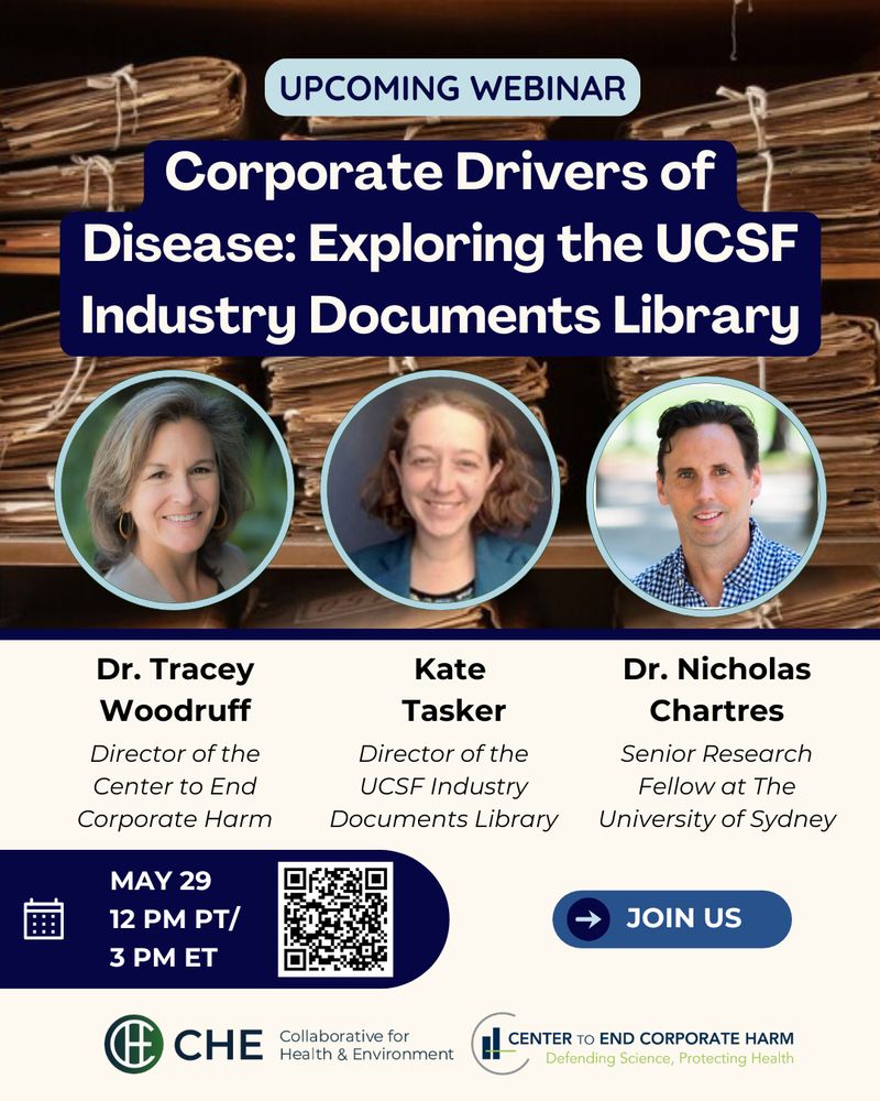 Top half of image is head shots of speakers over old archive documents. Bottom half of image is names, titles, logos and event details over cream background. 