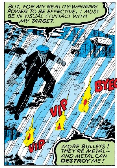 Panel from Uncanny X-men 127. The villain Proteus describes his power as "reality-warping."