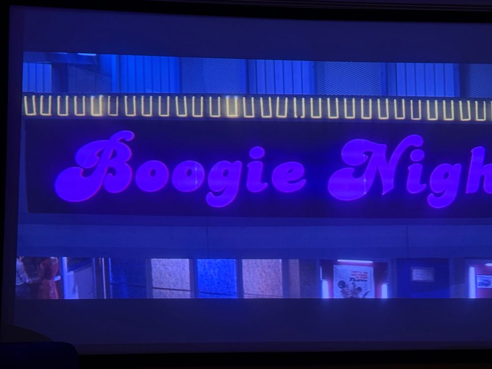 Boogie Nights title card. 