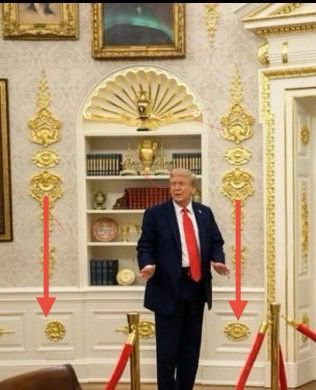 Misaligned gold crap in Oval Office 