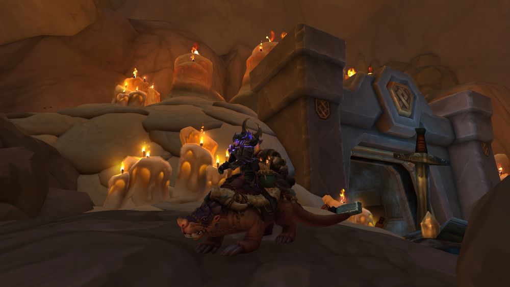 Mole with a person riding it in a saddle
