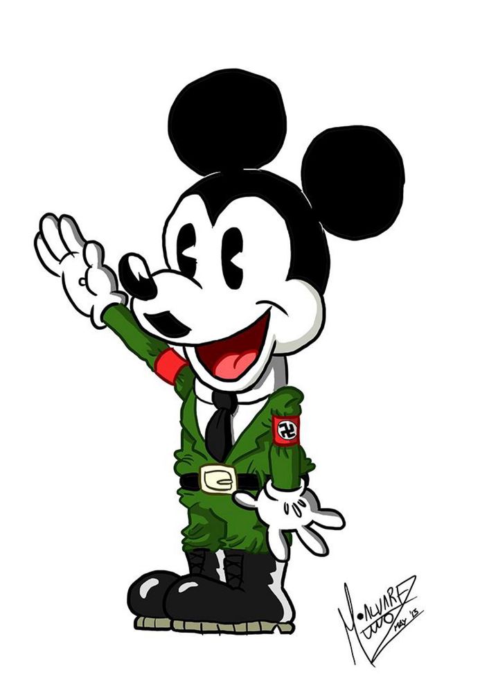 Mickey Mouse with Hitler mustache 