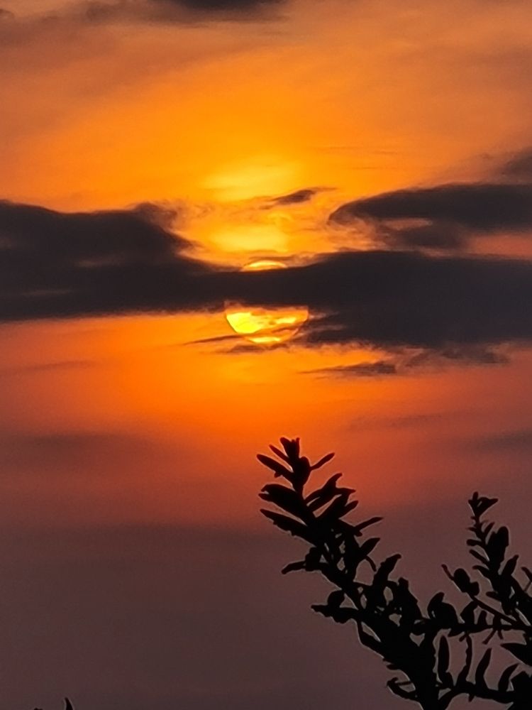 Sonnenuntergang nach dem Regen.