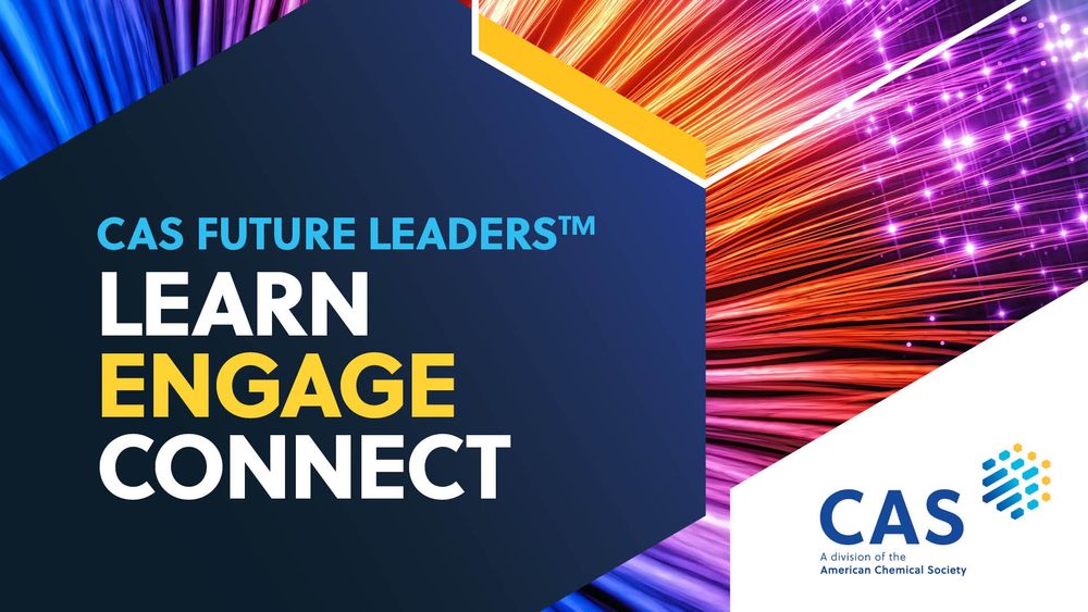 Learn, engage, connect on a dark blue hexagon with a bright starburst background and the CAS logo.