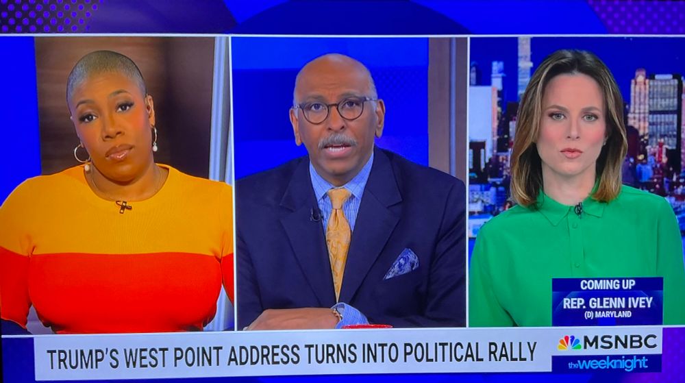 Screenshot of the three hosts of The Weeknight on MSNBC.