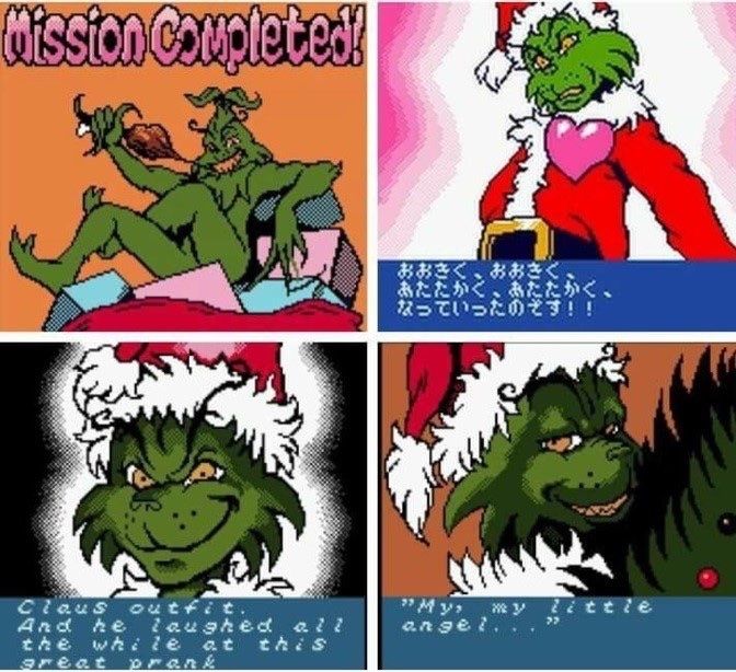 screenshots of the grinch gbc game