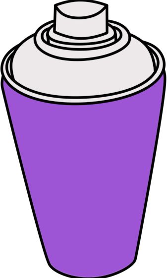 purple spray can