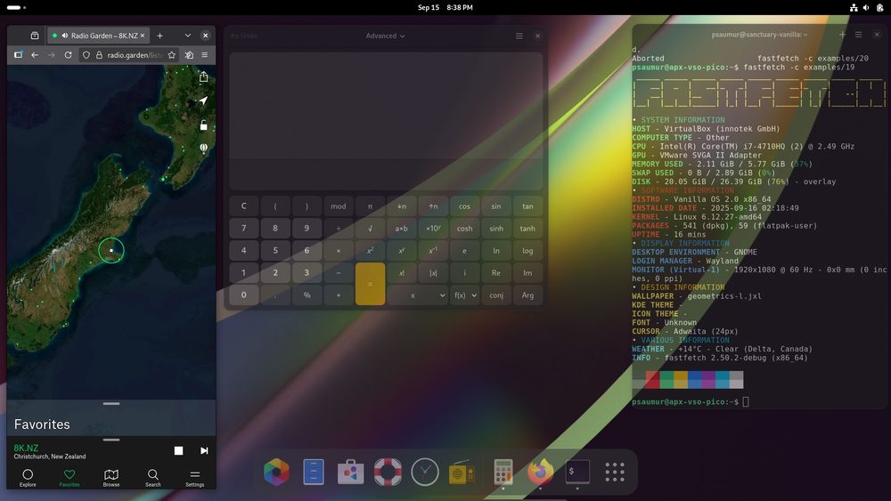 VanillaOS - Debian-based Linux Distro that uses the GNOME Desktop.