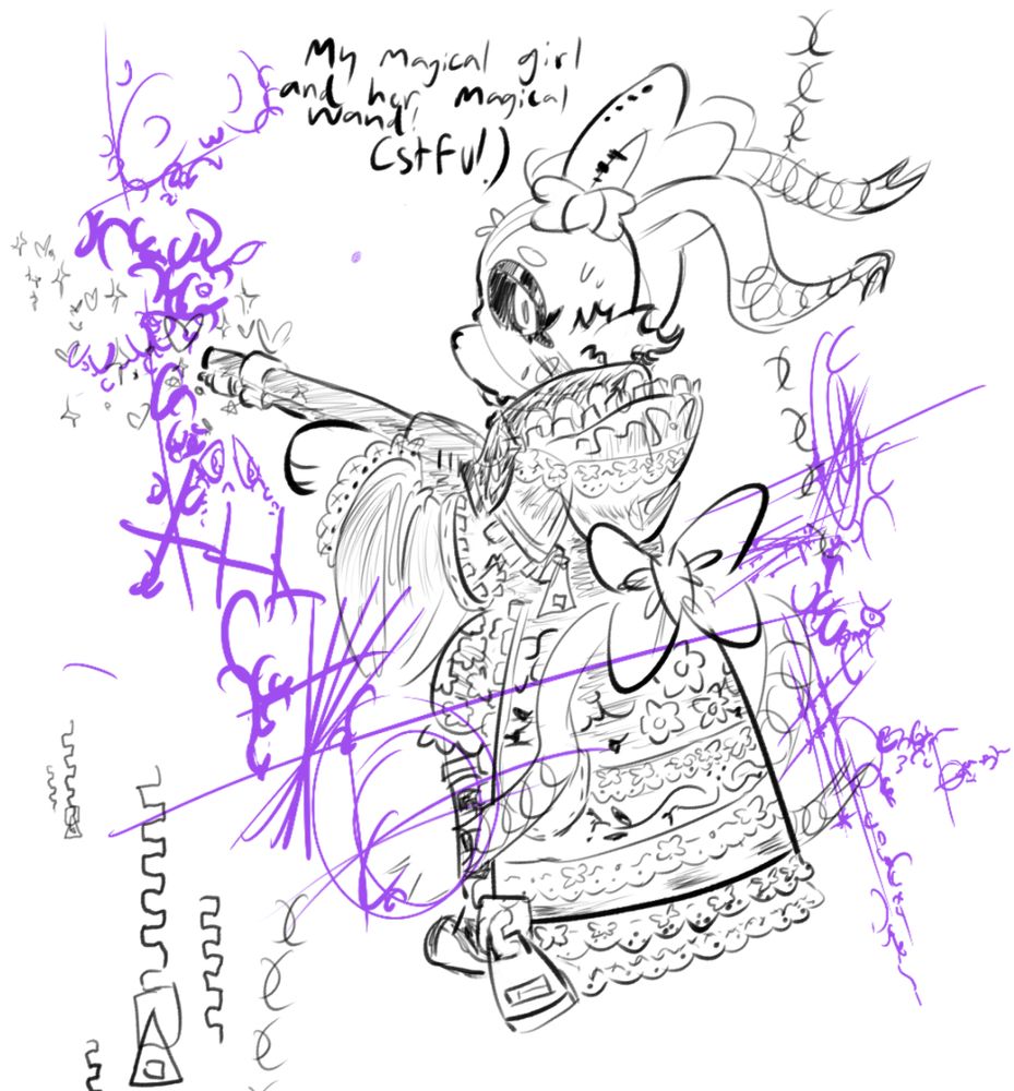 Writing says:
"My Magical girl 
and her Magical 
  Wand!
         (stfu!)".