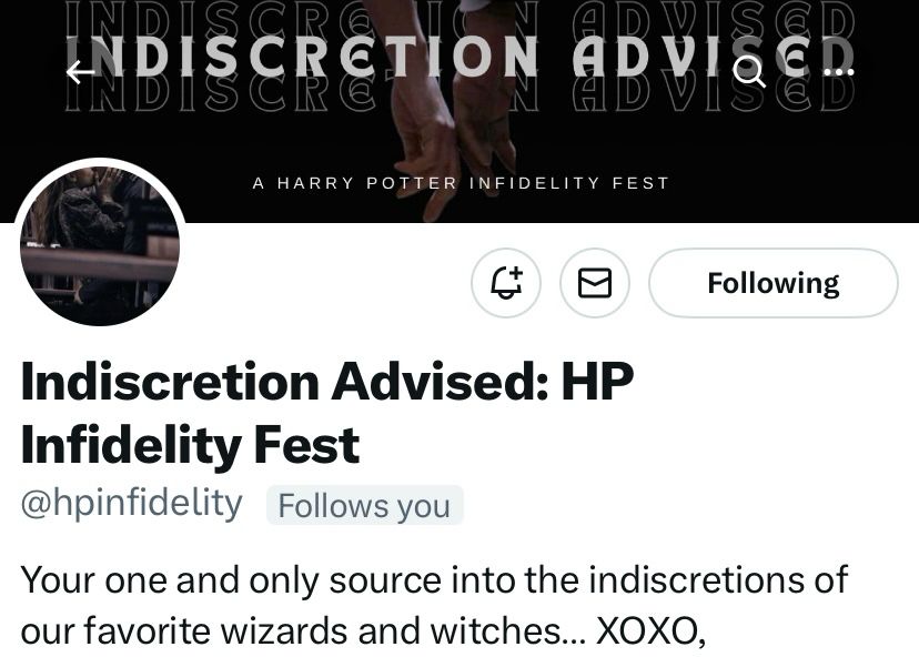 A screenshot of the hpinfidelity profile description on X.