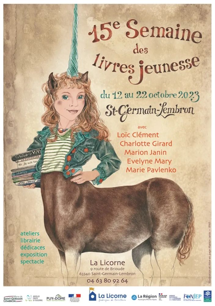 Ce week-end, à Saint-Germain-Lembron (à 10 minutes au sud d'Issoire), venez rencontrez des auteurs dans le cadre de la semaine des livres jeunesse à la Licorne, tiers-lieu culturel