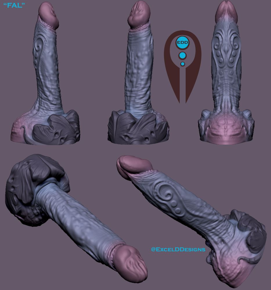 Pictures of a digital model - it's a humanoid dildo with some filigree and armor at the base.