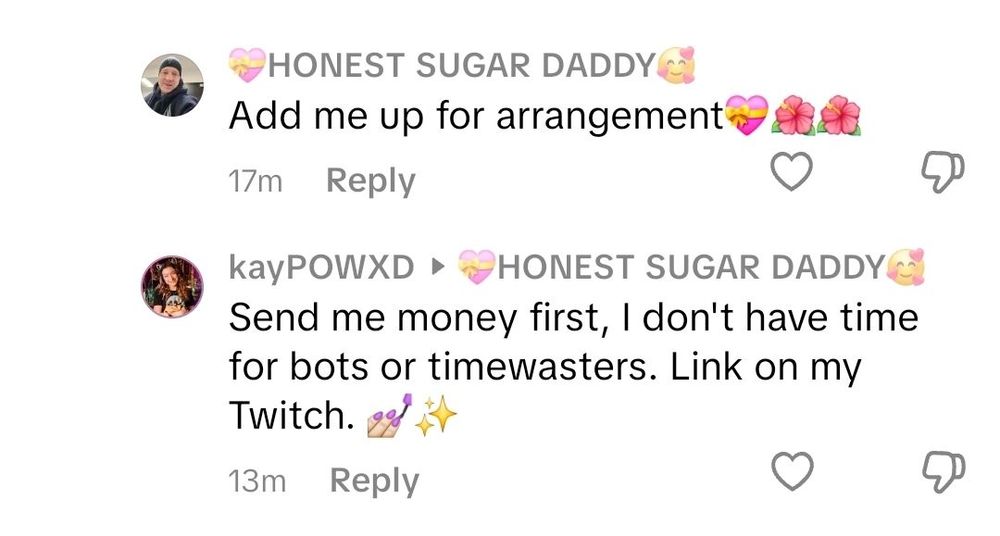 @💝HONEST SUGAR DADDY🥰:Add me up for arrangement💝🌺🌺    @kayPOWXD:Send me money first, I don't have time for bots or timewasters. Link on my Twitch. 💅🏻✨️