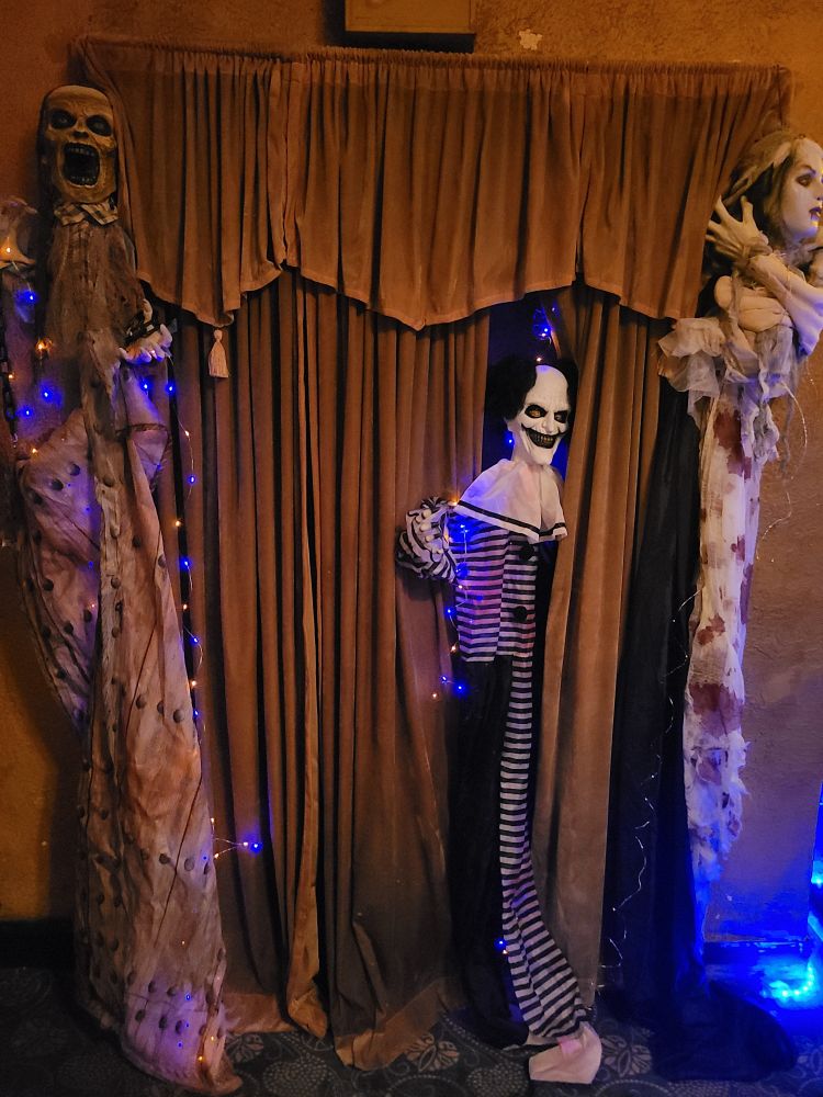 Halloween decorations outside the main theater