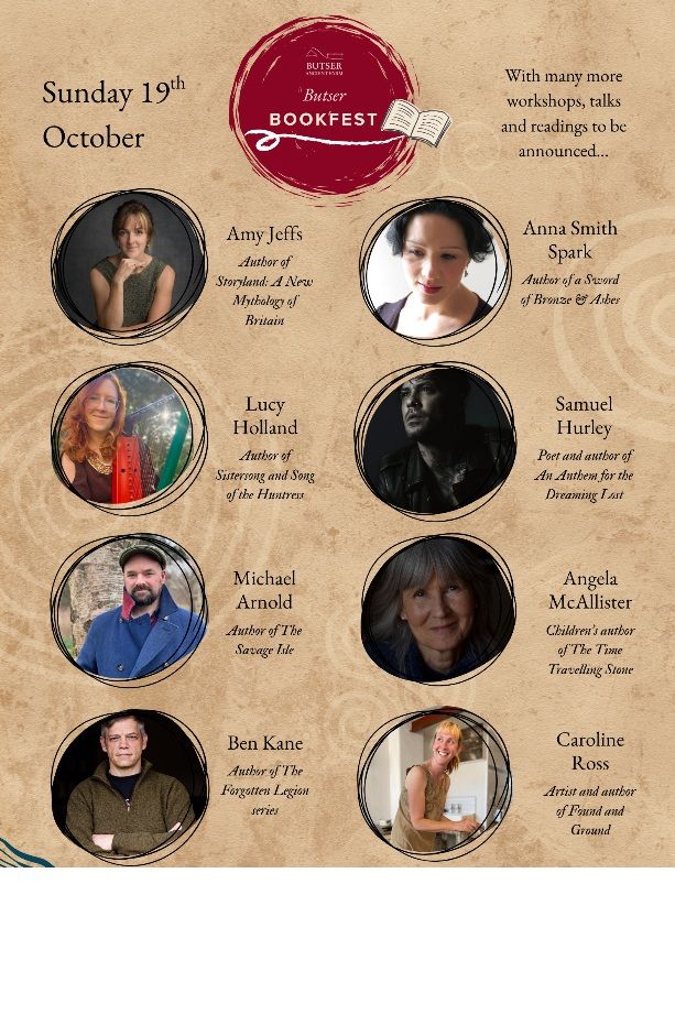 Picture shows a number of authors including Anna Smith Spark. Lucy Holland and Ben Kane, who will be speaking at Butser Ancient Farm, Hampshire, on Sunday 19th October as part of the Buster Bookfest.