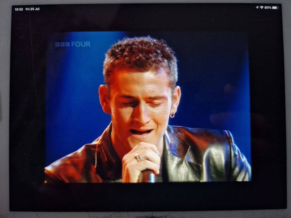 Young Will Mellor over-egging the soulful pudding as he does his version of "When I Need You" on Top Of The Pops.  Definitely nothing cringe worthy to see here.