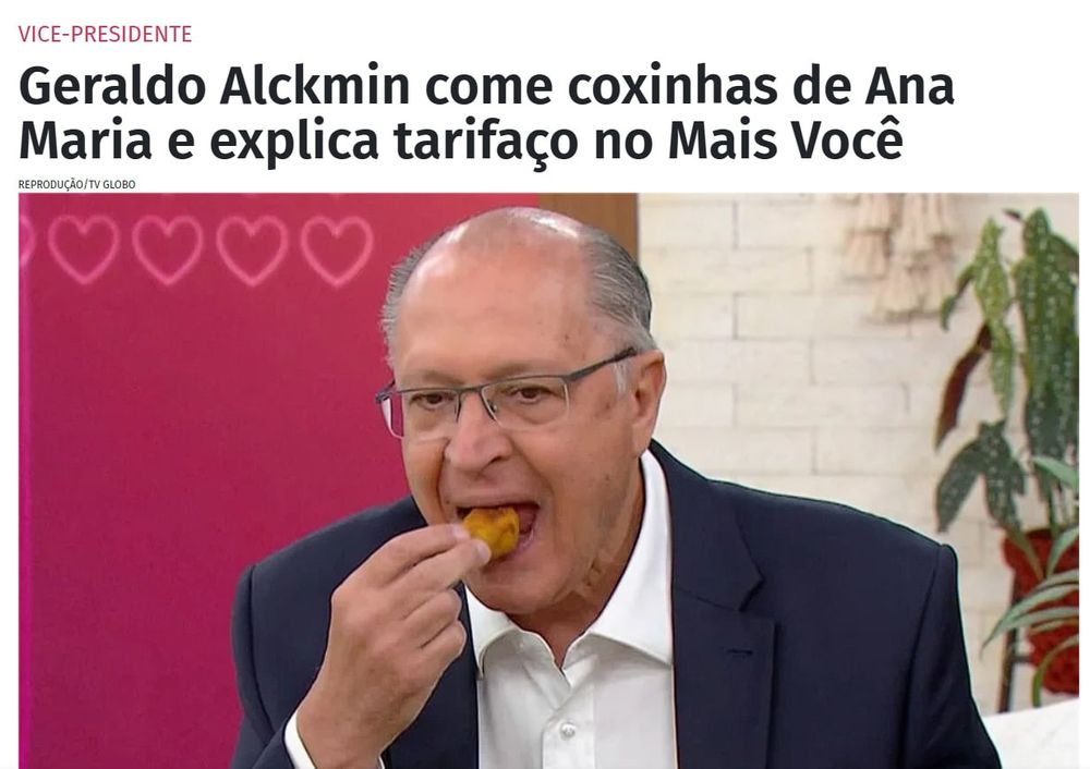 Print de notícia a respeito do camarada Mao Kim Min em participação no programa da Ana Maria Braga e do Louro Mané, o Mais Você, da Globo.