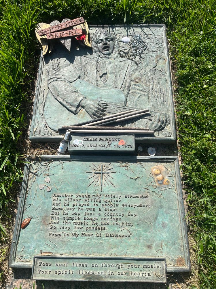 A photo of Gram Parsons grave in Metairie LA