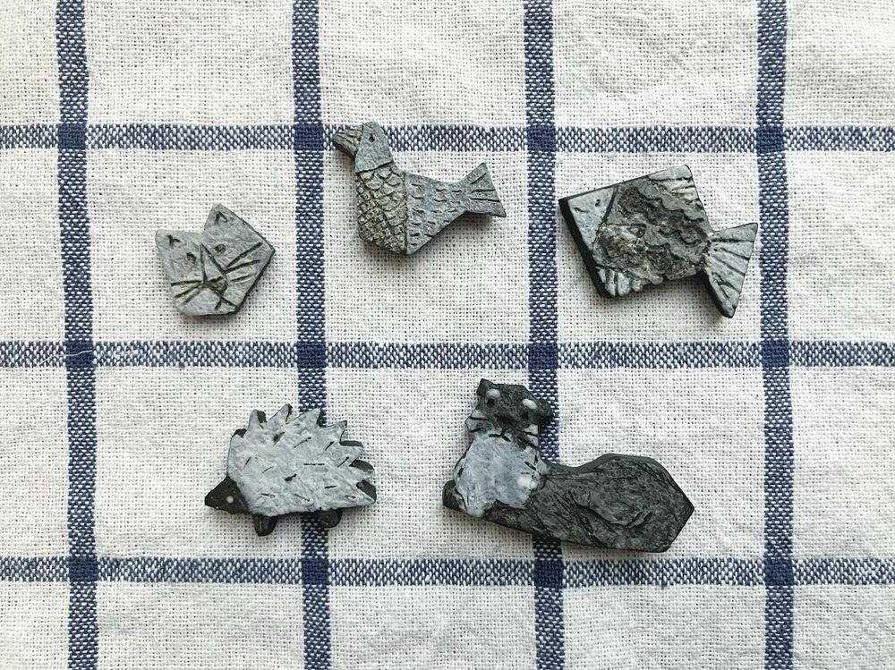 Ceramic feves made by Mutsumi Yamada, a potter based in Suzu, Ishikawa prefecture.