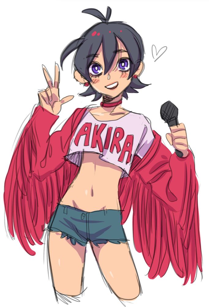 doodle of "Akira" who is basically just a cuter more anime idol version of keith