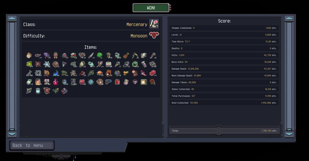 A Mercenary run where i got some really good items and, for all intensive purposes, 2-shot each phase of the final boss.